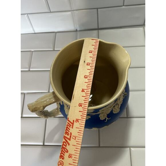 ANTIQUE COPELAND SPODE JASPER WARE ALE/BEER PITCHER w/ PUB SCENES & HOPS c1910 - Picture 16 of 16